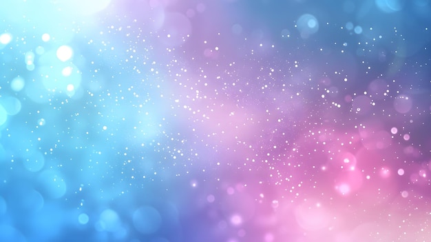 uma composição abstrata colorida de tons azuis rosa e roxo com uma galáxia