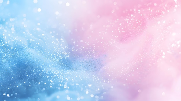 uma composição abstrata colorida de tons azuis rosa e roxo com uma galáxia