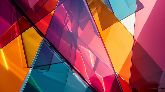 Uma composição abstrata de formas geométricas e cores vibrantes