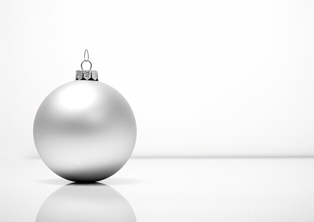 Foto uma composição minimalista com um único enfeite de natal contra um fundo totalmente branco.