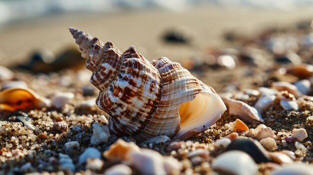 Foto uma concha na praia .