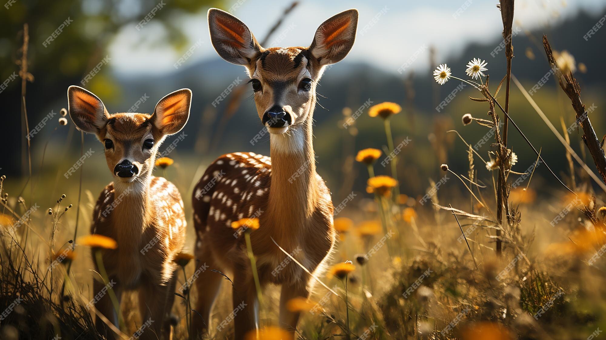 Corça no campo.  Baby animals, Cute animals, Animals wild