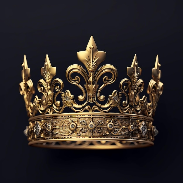 Uma coroa de ouro com a palavra real nela