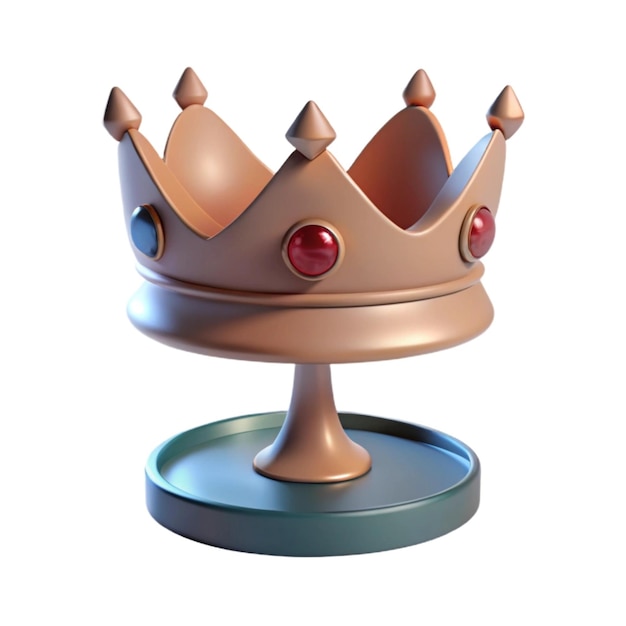uma coroa de ouro com uma mancha vermelha na parte superior