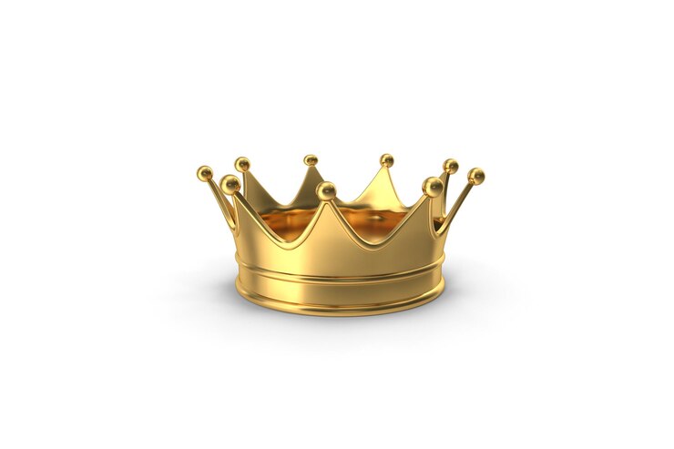 Uma coroa de ouro sobre um fundo branco