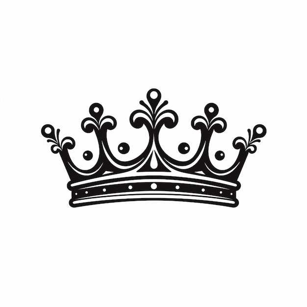 Uma coroa preta e branca com um desenho decorativo.