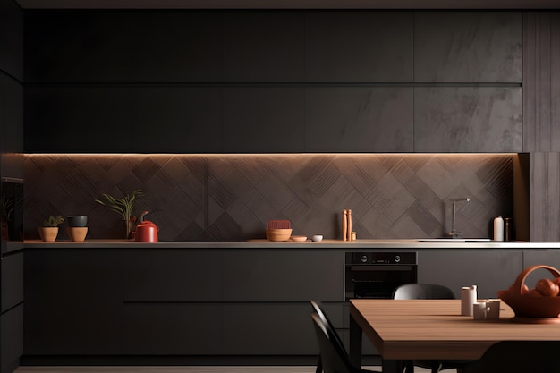 Foto uma cozinha com um design de backsplash geométrico único