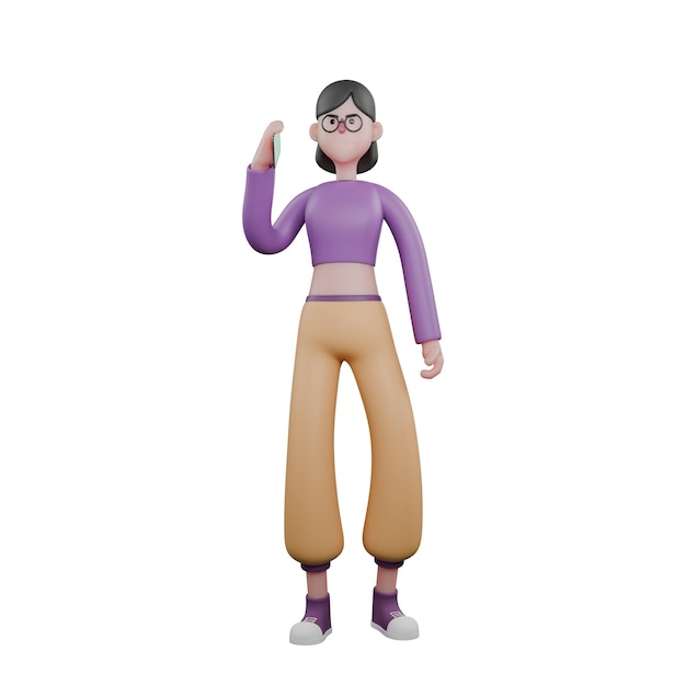 Uma dançarina está de pé enquanto sua mão direita levanta seu celular ao lado de sua orelha direita Artista de Dança