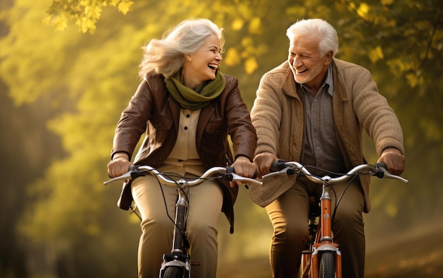 Uma delícia de passeio de bicicleta de lazer para casal de idosos