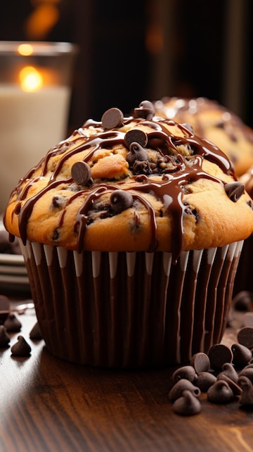 Uma deliciosa mistura de chocolate e muffin, o amado muffin de chocolate  vertical mobile wallpap