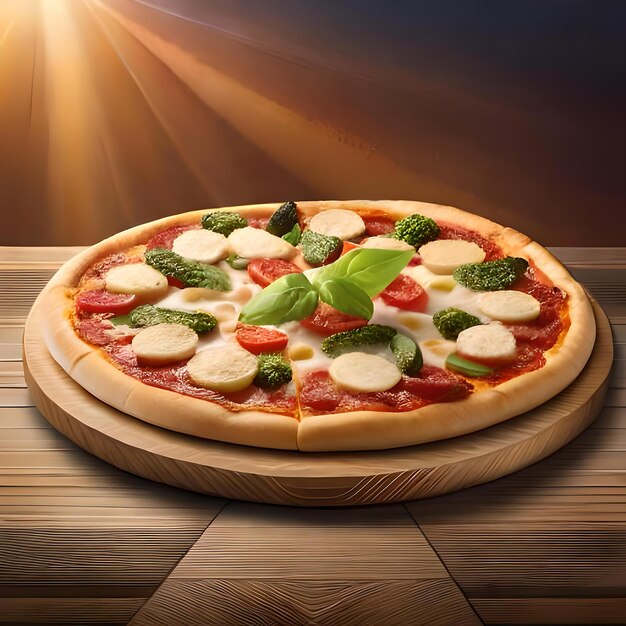Uma deliciosa pizza imaginativa criativa Generative ai