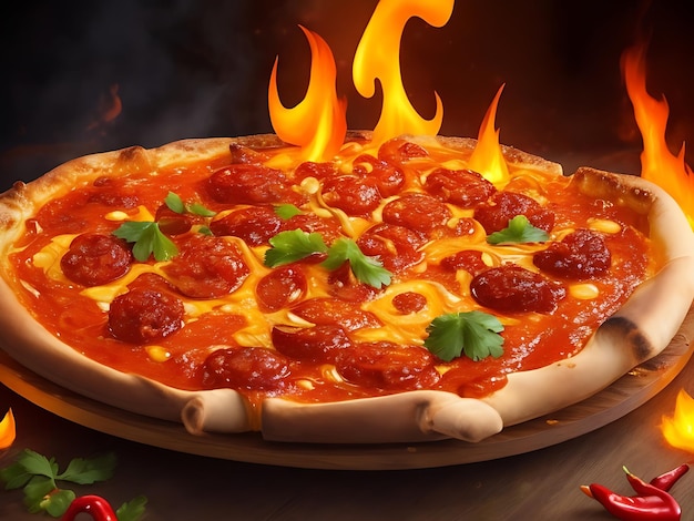 Uma deliciosa pizza imaginativa criativa Generative ai