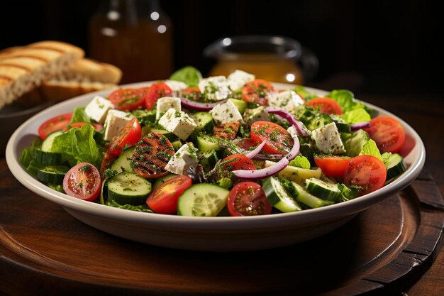 Uma deliciosa salada grega.