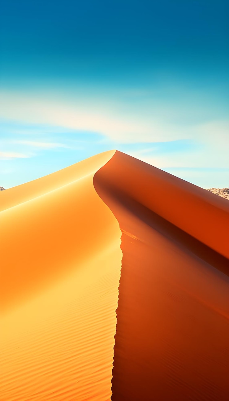 Foto uma duna de areia no deserto