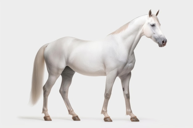 Uma égua com uma imagem de construção muscular elegante que parece pintada
