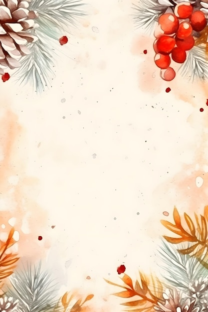 Uma elegante maquete de fundo de Natal em aquarela pastel perfeito para designs de férias