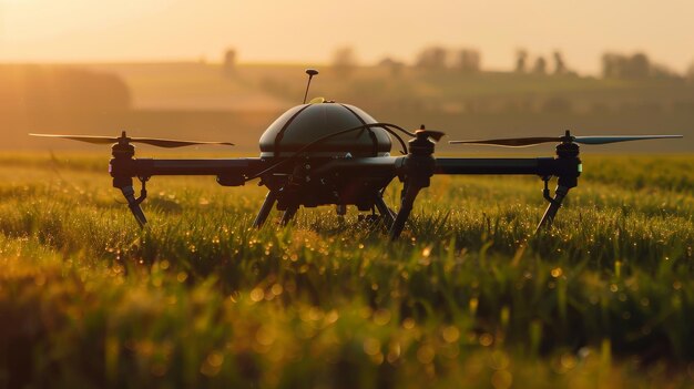 Foto uma elegante startup de robótica projetando drones autônomos para aplicações em logística agrícola e vigilância. ilustração gerada por ia