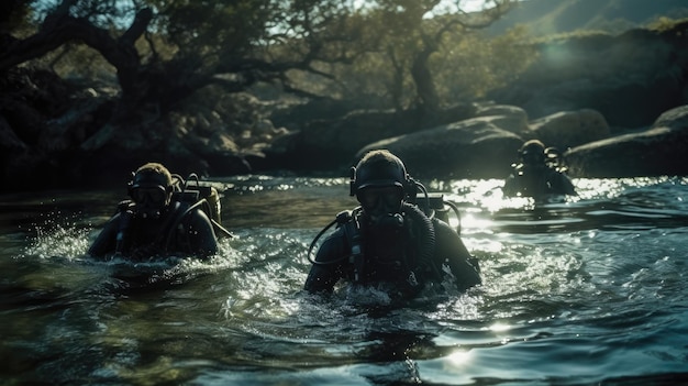 Uma equipa de SEALs da Marinha.