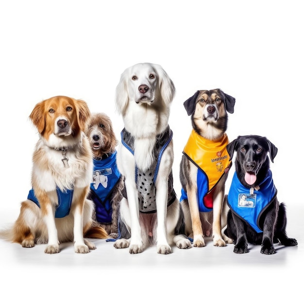 Uma equipe de cães