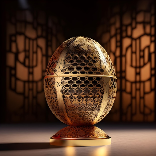 uma escultura de um ovo de dragão com detalhes de textura e cor