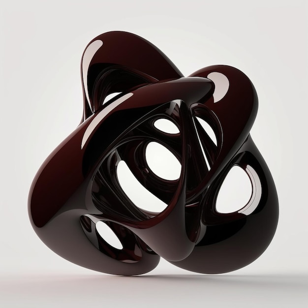 Uma escultura preta de uma espiral com o número 7 nela