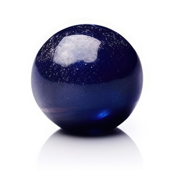 Uma esfera azul com a lua sobre ela é mostrada.
