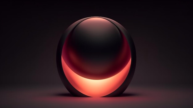 Uma esfera preta e vermelha com uma luz nela geradora ai