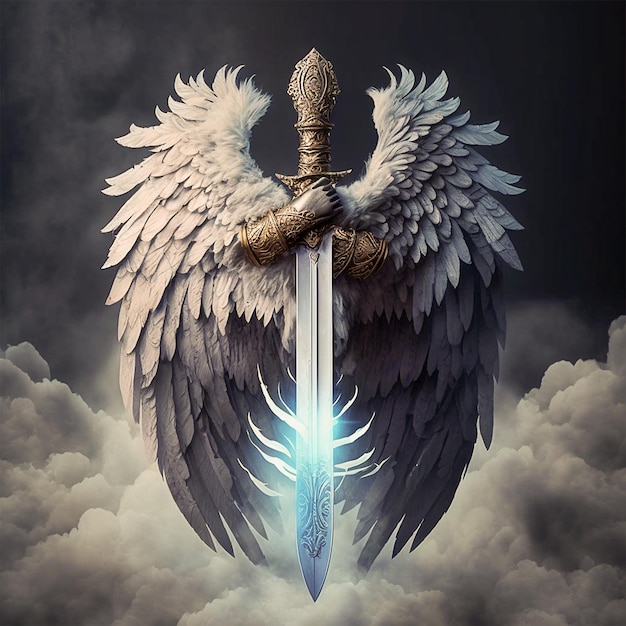 Foto uma espada com a palavra anjo nela