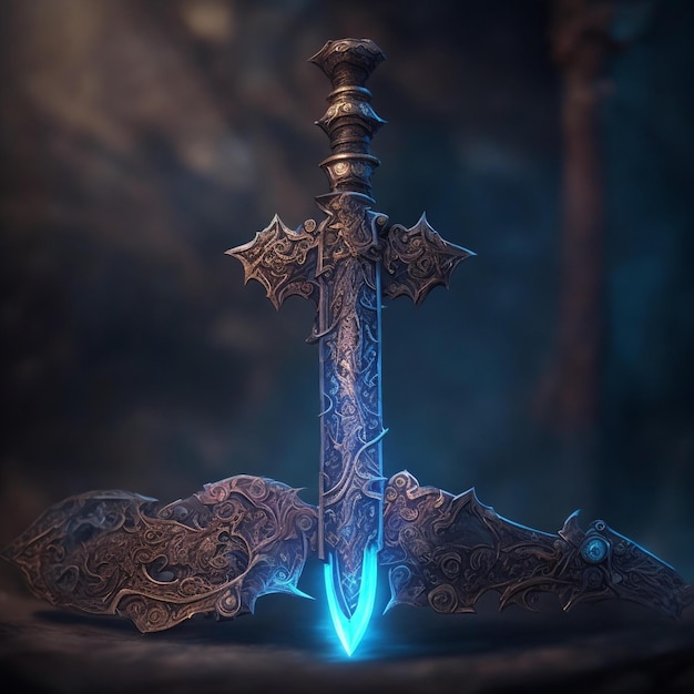 Uma espada com a palavra espada nela