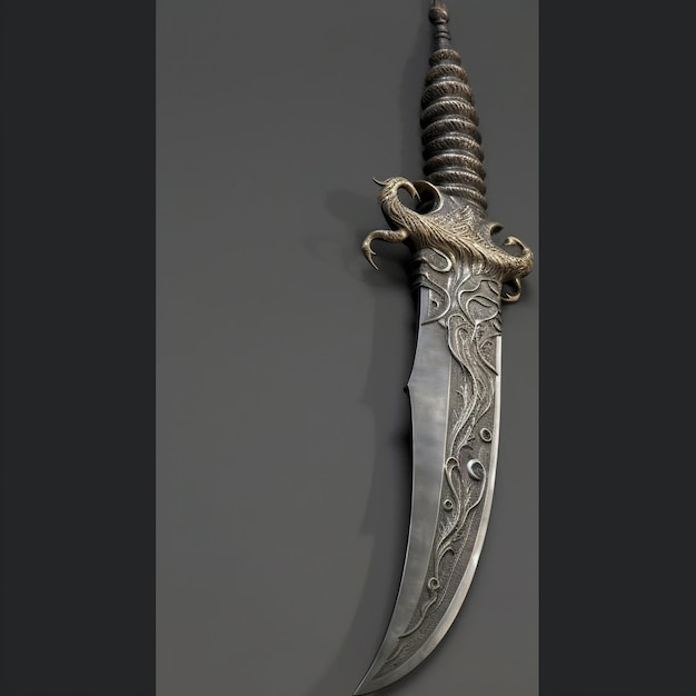 uma espada com um dragão que diz 'a espada'