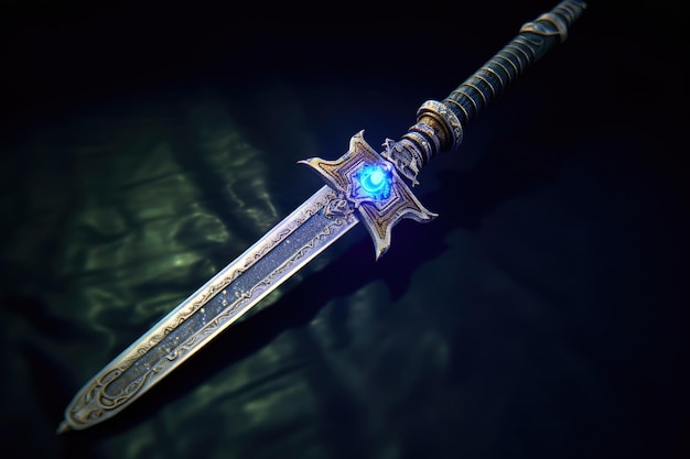Foto uma espada com uma luz brilhante