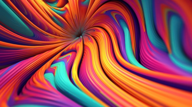 Uma espiral colorida com a palavra arte nela