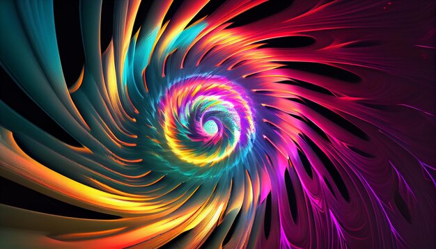 Uma espiral colorida com um desenho em espiral no centro.