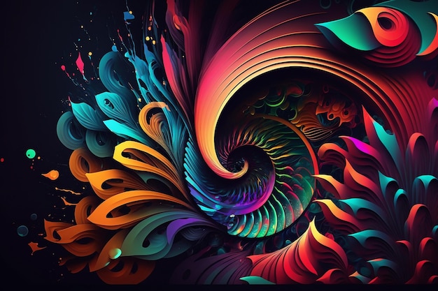 Uma espiral colorida com um desenho em espiral.