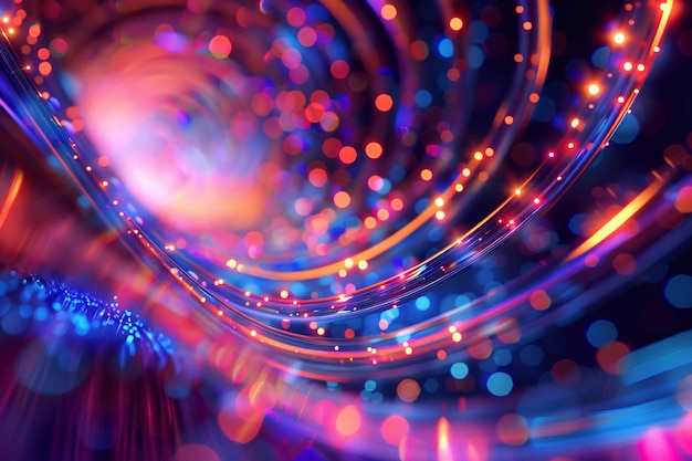 uma espiral de luzes roxas é mostrada nesta imagem gráficos de bobina espiral colorida em fundo azul m