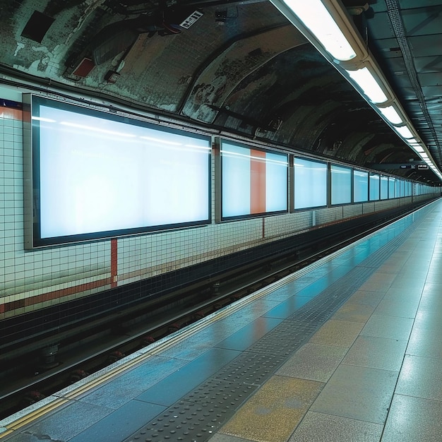 uma estação de metrô com um sinal que diz metrô