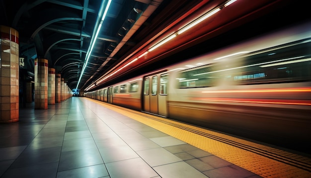 uma estação de metrô tranquila vazia sem passageiros