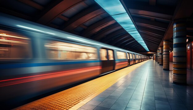 uma estação de metrô tranquila vazia sem passageiros