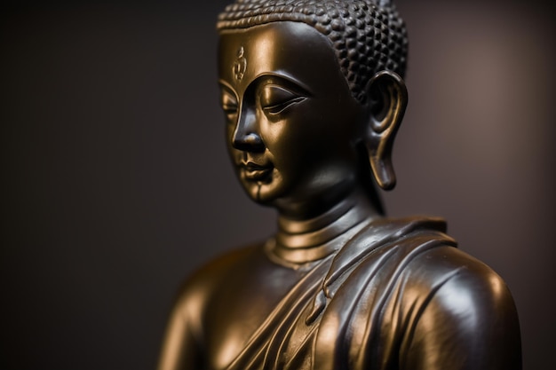 Uma estátua de Buda tailandês sentado e meditando no templo budista Antigo rosto de Buda da Tailândia Dia de Vesak