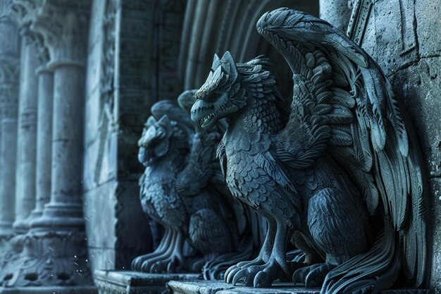uma estátua de um dragão com um dragão nele