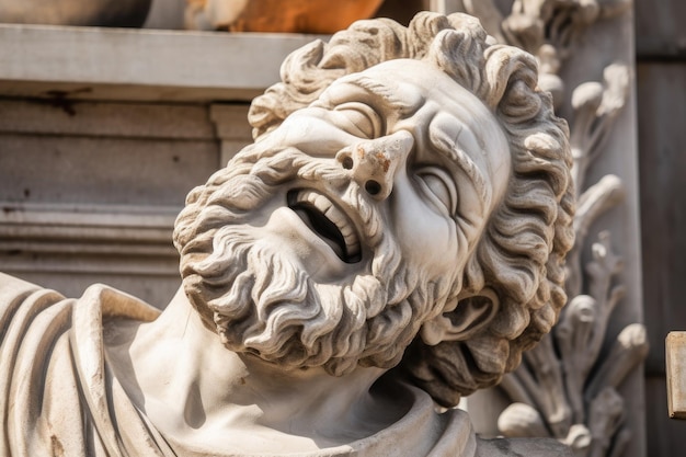 uma estátua de um homem rindo