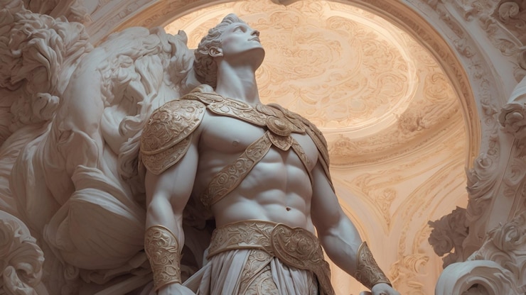 Foto uma estátua de um homem