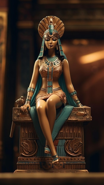 uma estátua de uma mulher sentada em um pedestal