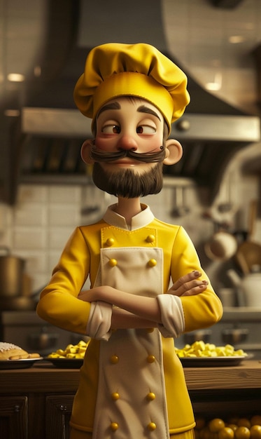 uma estatueta de um chef com um chapéu de chef