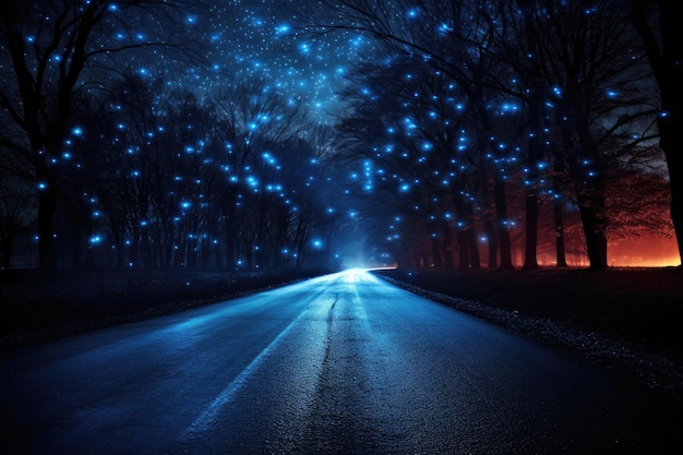 Uma estrada com muitas estrelas.