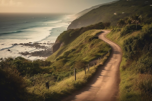 Uma estrada que leva à costa