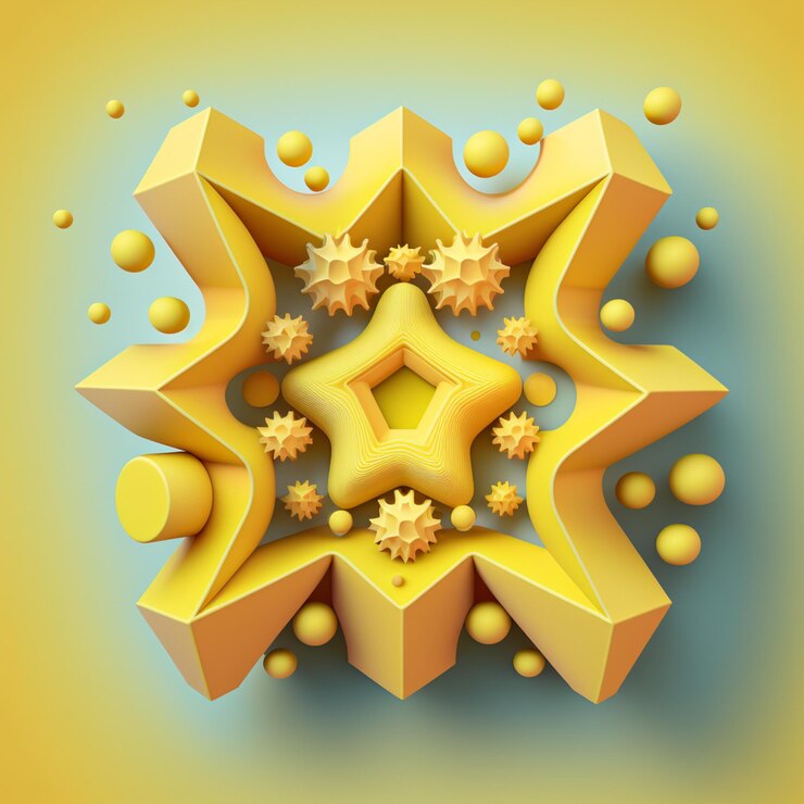 Foto uma estrela amarela com fundo amarelo e fundo azul.