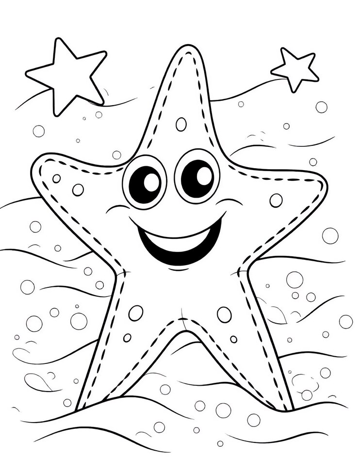 Foto uma estrela-do-mar com um sorriso e um sorriso nele