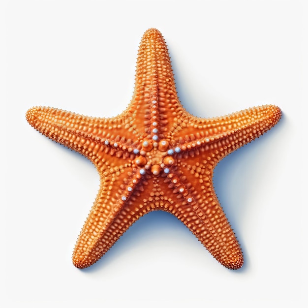 Uma estrela do mar é mostrada em um fundo branco.