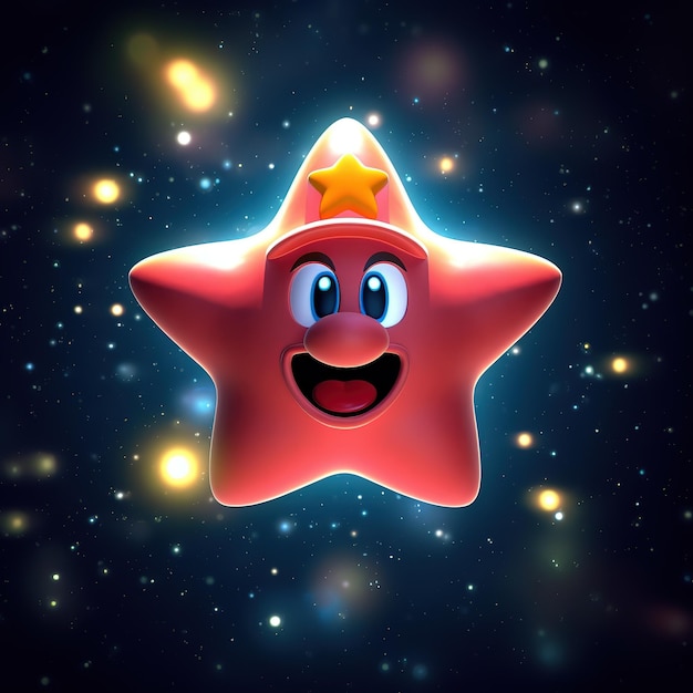 Foto uma estrela vermelha com uma estrela nela que diz estrela nela